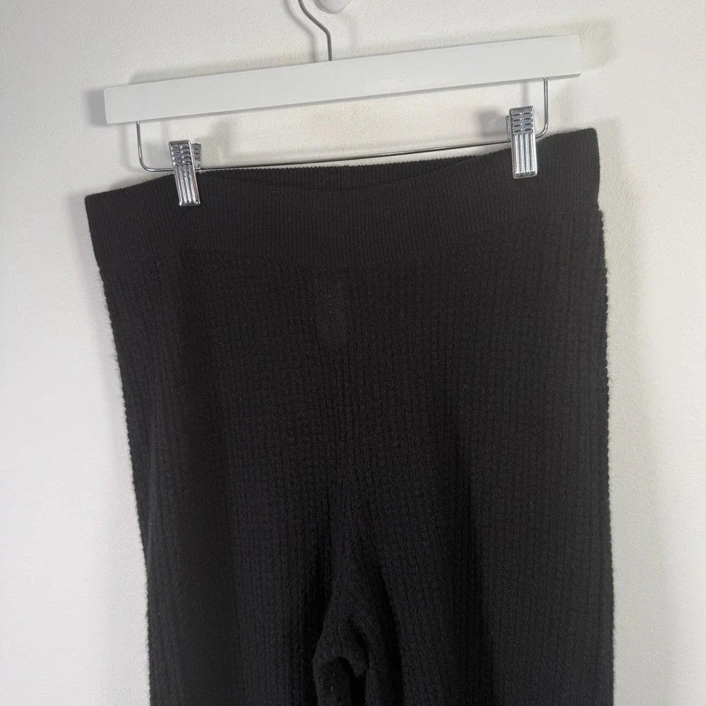 Alo Yoga Cashmere Plush Waffle Knit Wide Leg High Waist Pants Womens Large?